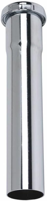 Replacement 22 Gauge 1-1/4 Inch x 6 Inch Chrome Plated Brass Tubular Extension Tube Slip Joint Connection - Includes Nuts and Washers for Thrifco Plumbing 4400648
