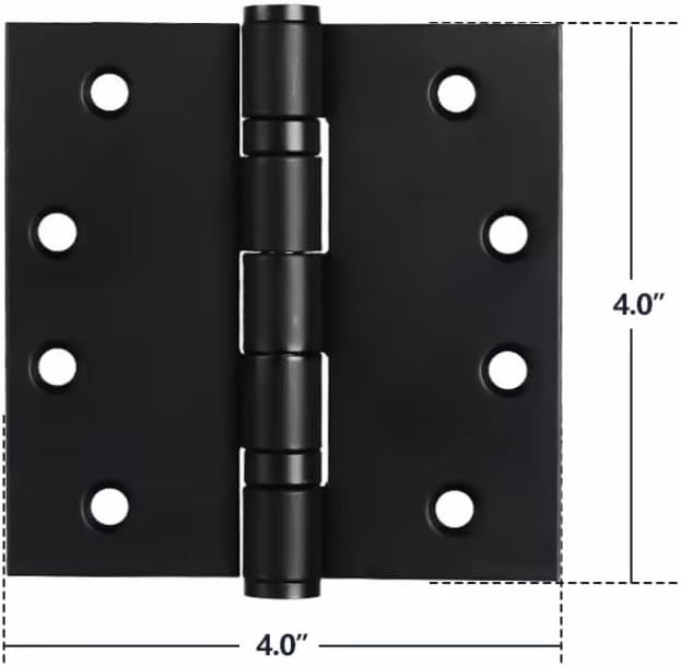 Black Door Hinges 4 Inch,Commercial Stainless Steel Black Matte Door Hinges 3 PCS