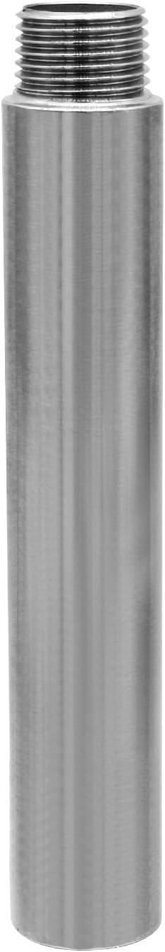 Stainless Steel Pipe Fitting 1/2" NPT Male x 1/2" NPT Female Thread Nipple Cast Pipe 8"（200mm) Length 2PCS