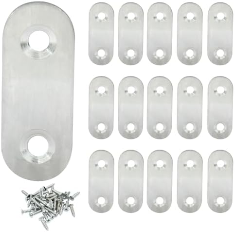 16 Pack 1.5 Inch Stainless Steel Flat Plate Straight Bracket