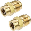 uxcell Brass Pipe fitting, 5/8"-18UNF Flare Male to 1/8NPT Female Thread, Tubing Adapter Hose Connector, for Air Conditioner Refrigeration, 2Pcs