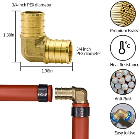 20pcs 3/4" Brass PEX Fittings Combo with Tees"T", Elbows, Couplings