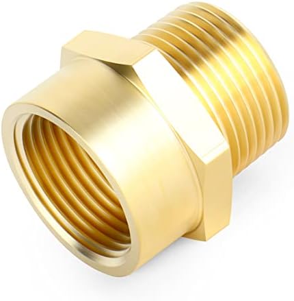 TAISHER 2 PCS Brass Pipe Fitting, Adapter, 1/2" NPT Male x 1/2" G Thread (BSP) Female