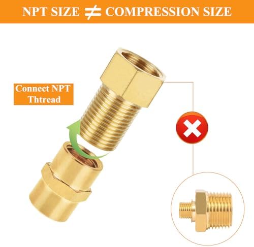 WOPPLXY 10 PCS Brass Pipe Fittings, 1/2" Female to 1/2" Male Pipe Longer Fitting Converter Adapter, Brass Extension Pipe Nipple Connector(Length 2.8 Inch/70 mm)