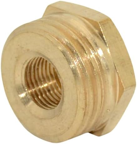 2pcs 1/8" NPT Male To 1/2" NPT Female Brass Reducer Thread Hex Bushing Brass Threaded Pipe Fitting,Hex Reducing Convert Adapter Pipe Fitting (1/8"*1/2")