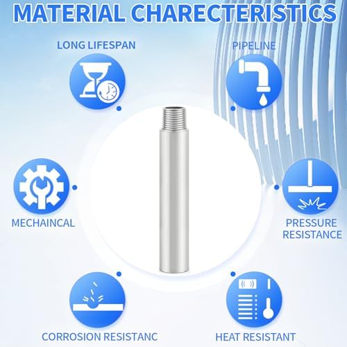 ChillWaves 304 Stainless Steel Pipe Fitting, Nipple Cast Pipe 3/4" NPT Male x 3/4" NPT Female Thread 4" Length(100MM)(1-PACK)