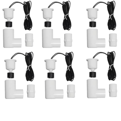 Generic SS2 Float Switch 3/4 inch L Shape This Water Float Switch is a Versatile and Reliable Device That can be Used in Various HVAC Applications and Around The House for DIY. ECWB (6 Pack), White