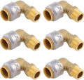 SharkBite Max 1/2 Inch x 3/8 Inch 90 Degree Dishwasher Elbow, MNPT, Pack of 6, Push to Connect Brass Plumbing Fitting, PEX Pipe, Copper, CPVC, PE-RT, HDPE, UR281