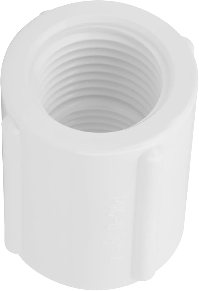 10Pack 1/2" Double Female Thread PVC Pipe Coupling Adapter Pipe Fitting Connector SCH40 1/2Inch F to F Threaded PVC Coupling Pipe Fitting for Sprinkler,Irrigation,Swimming Pools