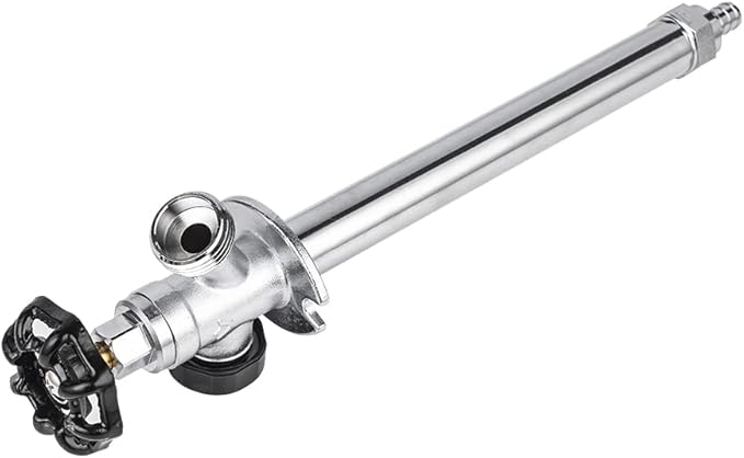 EFIELD 8-inch Anti-Siphon Frost Free Sillcock 1/2 inch Barb Crimp Pex X 3/4 inch Hose Bibb, Chrome Plated Body,(SILLCOCK014),(SILLCOCK014)