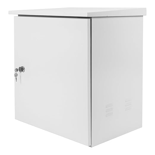Electrical Junction Box Metal Enclosure Cold-Rolled Steel Plate Network Enclosure Exterior Box Wall/Pole Mounted for Electrical Services and Battery Accessories