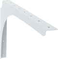 Iron Supports Universal Heavy-Duty Commercial Bracket - Industrial Support Brackets - Steel Mounting Bracket for Shelves, Vanities, Buffets, Desks (White - 21" Deep x 15" High, Left Hand)