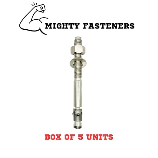 Wedge Anchors – Heavy-Duty 304 Stainless Steel Expansion Bolts for Concrete & Masonry, Rust-Resistant & Durable - 3/4" X 7-1/2" - 5 Pack