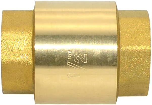 DAN SPEED Brass Check Valve,Female Thread Spring Check Valve,One Way Horizontal Check Valves for Backflow Prevention,Well, Pump, Tank ((DN15) 1/2'')