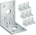 10 Pack Angle Brackets (1.97" x 1.97" x 1.38") Heavy Duty Corner Sleeper Bracket with Beading Timber Wood Metal Joining Fixing L Galvanised Steel Sheet Connector