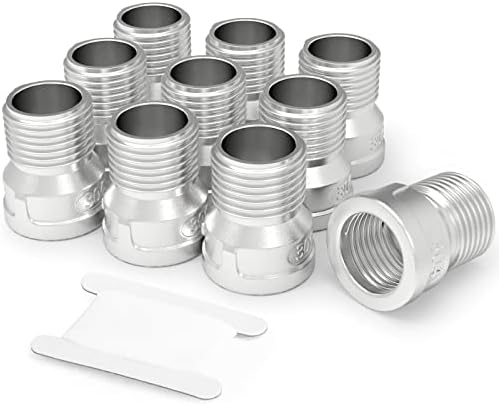 TAISHER 10PCS 304 Stainless Steel Pipe Fitting, Reducer Adapter, 3/8" Male NPTx 3/8" Female NPT