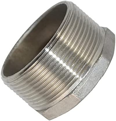 2" Male NPT to 1-1/2" Female NPT Female Reducing/Reducer Bushing Pipe Fitting,Adapter,Stainless Steel SS 304 Hex Bushing…