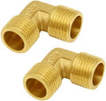 Joywayus 2 Pack Brass 1/2" NPS Male Elbow Pipe Fittings
