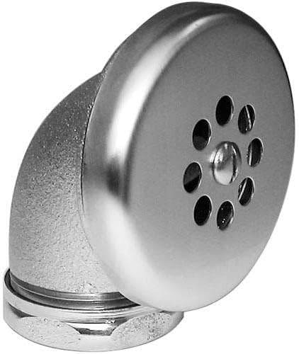 Brass Overflow Head, Durable Sink Overflow Head for 3-3.5 Inch Kitchen Sink Drain Openings, Essential Commercial Kitchen Sink Accessories, 1-1/4" NPS, Fits Most 3-Compartment Sinks.