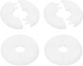 PATIKIL Wall Split Flange 40mm / 1.6" OD, 4 Pcs Round Escutcheon Plate Cover PPR Plumbing Cover Plates with Self-Adhesive Tape for 10mm / 0.4" Dia Water Pipe Faucet, White