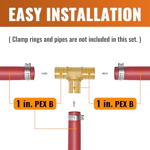 SUNGATOR 12-Pack 1 Inch PEX Tee Fittings
