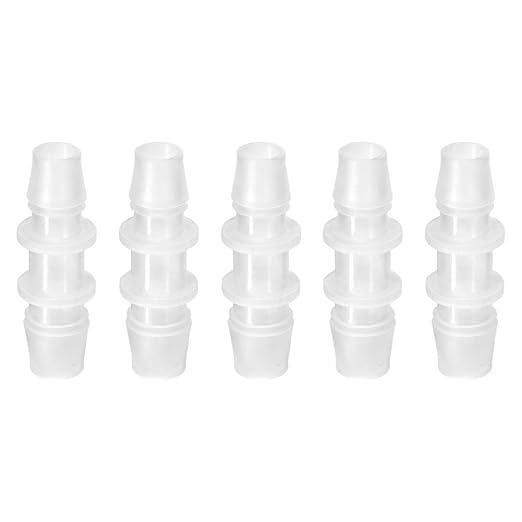 Quickun Plastic Hose Barb Reducer Fitting 1/2" to 3/8" Barbed Reducing Union Adapter Splicer Mender Joint Fitting (Pack of 5)