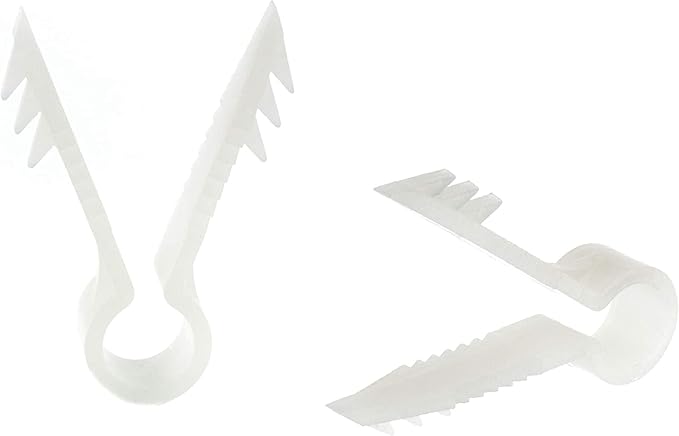 THE CIMPLE CO Stucco and Drywall Cable Clips for Coaxial and Similar Cables - Push-in Masonry Anchors - RG59, RG6, Ethernet, Pack of 10 - White