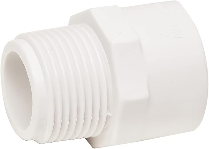 3 IN. PVC Male Adapter Adaptador Macho Fittings (Socket x Male Pipe Thread) Coupling Thread Schedule 40 White (3 Inch)