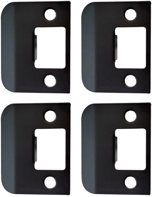 QCAA Solid Brass Extended Lip Strike, 1-3/4''X2-1/4", US10B ORB Oil-Rubbed Bronze, 4 Pack, Made in Taiwan