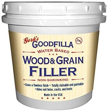 Water-Based Wood & Grain Filler (Trowel Ready) - Ebony - 1 Quart By Goodfilla | Replace Every Filler & Putty | Repairs, Finishes & Patches | Paintable, Stainable, Sandable & Quick Drying