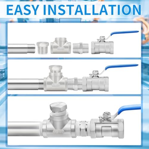 ChillWaves 304 Stainless Steel Pipe Fitting, Nipple Cast Pipe 1-1/4" NPT Male x 1-1/4" NPT Male Thread 16" Length(400MM)(1-PACK)
