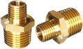 2pcs 1/2" NPT x 1/4" NPT Brass Nipple, 1/2 to 1/4 Adapter Fitting Reducing Solid Hex Brass Nipple, Brass 1/2 Male to 1/2 Male Reducer Brass Pipe Fittings for Extending and Connecting Pipes