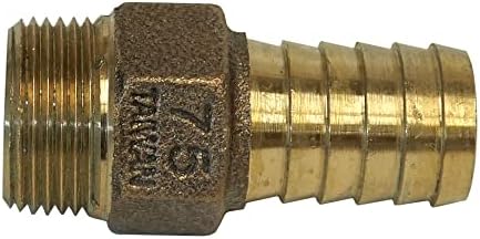 Merrill MFG No-Lead Bronze Adapter, 3/4" Male NPT x 3/4" Barbed, Connects Submersible Pumps to 3/4" Poly (Polyethylene) Flexible Pipe