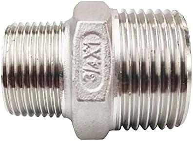 1" x 3/4" Male Hex Nipple Threaded Reducer Connector Pipe Fitting Adapter,Stainless Steel 304 NPT