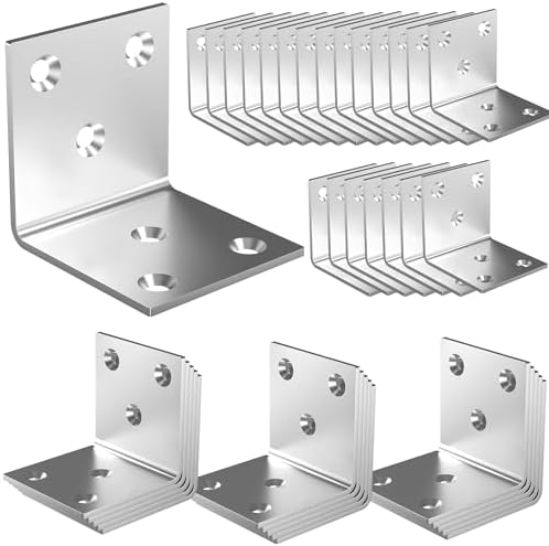 80Pcs Stainless Steel Angle Bracket 2In Heavy Duty Corner Brackets for Wood