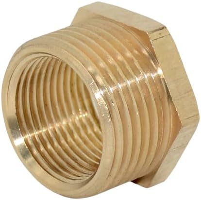 2pcs 3/4" NPT Male To 1" NPT Female Brass Reducer Thread Hex Bushing Brass Threaded Pipe Fitting,Hex Reducing Convert Adapter Pipe Fitting (3/4"*1")