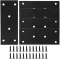 Bonsicoky 4 Pcs Flat Straight Brace Brackets, Black, 5" x 2"