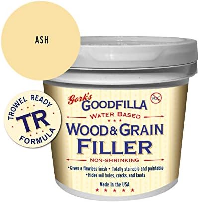 Water-Based Wood & Grain Filler (Trowel Ready) - Ash - 1 Gallon by Goodfilla | Replace Every Filler & Putty | Repairs, Finishes & Patches | Paintable, Stainable, Sandable & Quick Drying