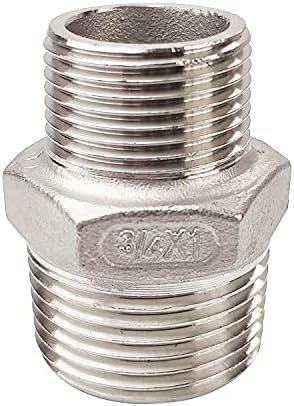 1" x 3/4" Male Hex Nipple Threaded Reducer Connector Pipe Fitting Adapter,Stainless Steel 304 NPT