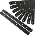 12Pack Straight Brackets Black Mending Plate 10In Metal Brackets for Brace