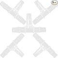 3/8" Tee Fitting Equal Barb 3 Way Hose Barb Adapter for Fuel Gas Liquid Air (Pack of 5)