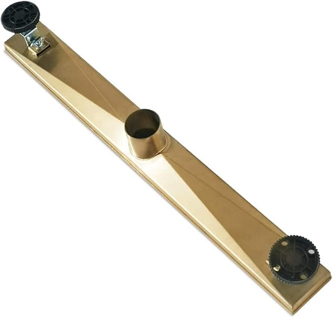 Neodrain 18-Inch Gold Linear Shower Drain, 2-in-1 Flat & Tile Insert Cover, Stainless Steel Linear Drain, Brushed Brass Rectangle Shower Floor Drain with Hair Strainer, Watermark&CUPC Certified