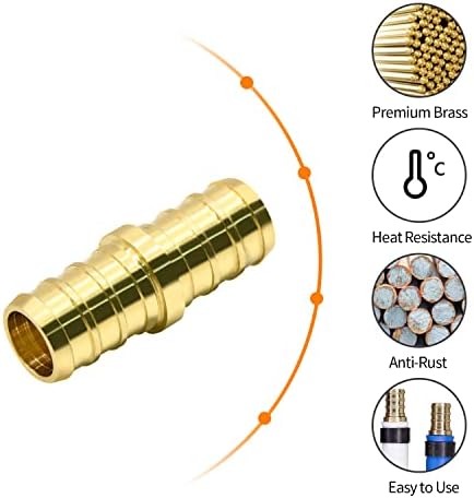 25 Pack 1/2" PEX Fittings, Brass Straight Coupling Fittings, for PEX Tubing Pipe