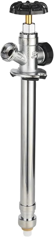 EFIELD 8-inch Anti-Siphon Frost Free Sillcock 1/2 inch Push Fit X 3/4 inch Hose Bibb, Chrome Plated Brass Body (8-inch Length),(SILLCOCK037)