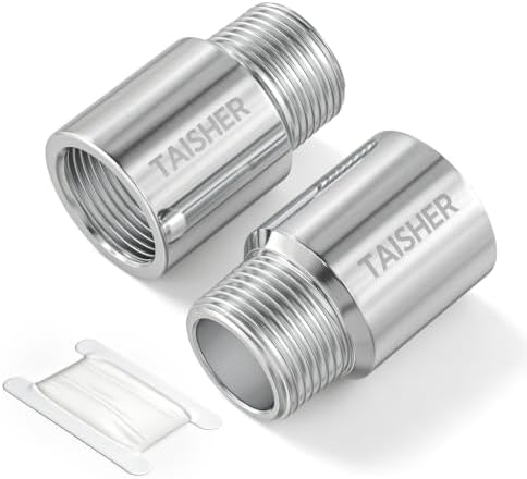 TAISHER 2Pcs 316 Nipple Cast Pipe,3/4"Male NPT x 3/4"Female NPT, 2"(L)