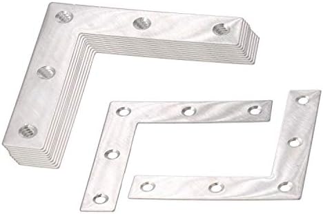Stainless Steel L Shape Flat Corner Brace Bracket for Wood, Metal Fixing Joining Support Brace for Shelves, Furniture and Cabinet 10Pack(60x60mm)