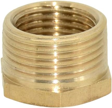2pcs 1/2" NPT Male To 3/4" NPT Female Brass Reducer Thread Hex Bushing Brass Threaded Pipe Fitting,Hex Reducing Convert Adapter Pipe Fitting(1/2"*3/4")