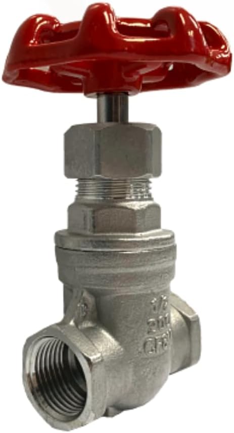 AF Hydro Stainless Steel SS316 Gate Valve, 3/4"NPT, Female Threaded Gate Valve, up to 200 PSI, Solid Taper Wedge Valve for General Water, Oil, and Gas