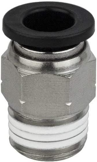PneumaticPlus PC-1/4-N2 Push to Connect Tube Fitting, Male Straight - 1/4" Tube OD x 1/4" NPT Thread (Pack of 10)