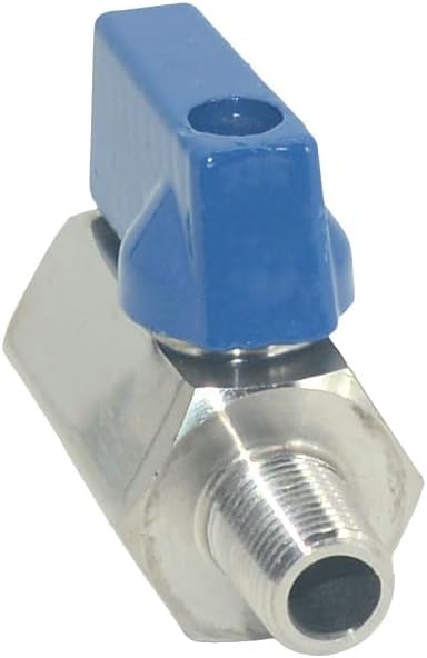 2 Pack Mini Ball Valve, Stainless Steel Female x Male NPT Thread Shut-Off Valve (1/4")
